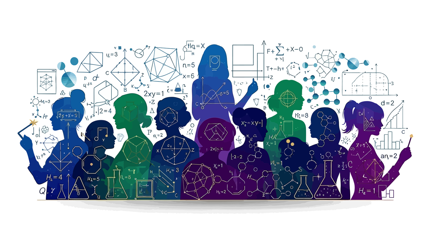Illustration of women in science