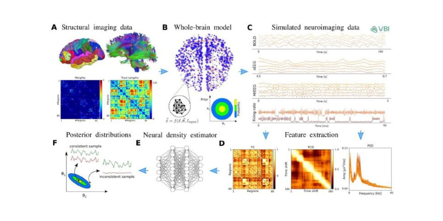 The workflow of Virtual Brain Inference (VBI) - pic
