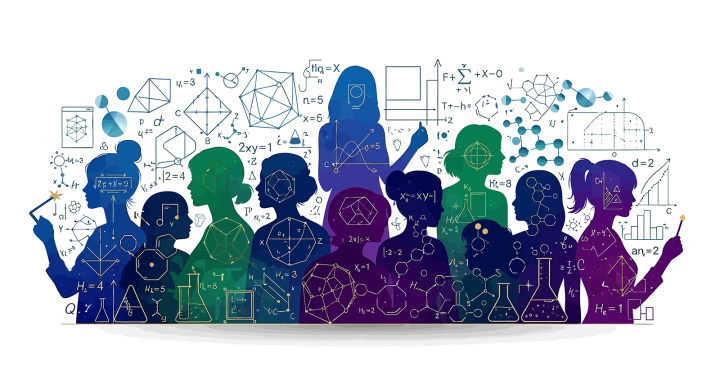 Illustration of women in science