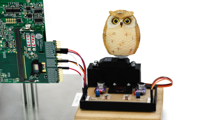 Image of owl figure and servo motor