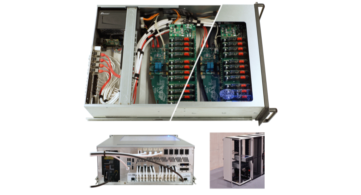 Image of the BrainScaleS-2 multi-chip system