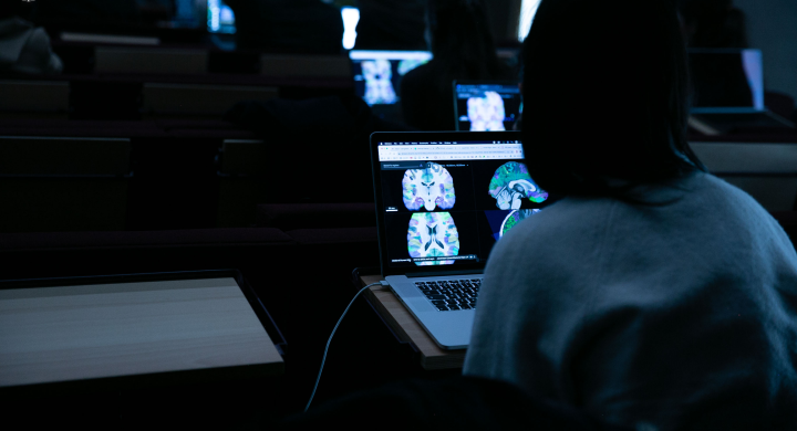 Researcher in a hands-on workshop