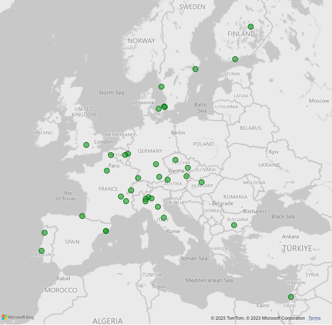 Map of the MIP network