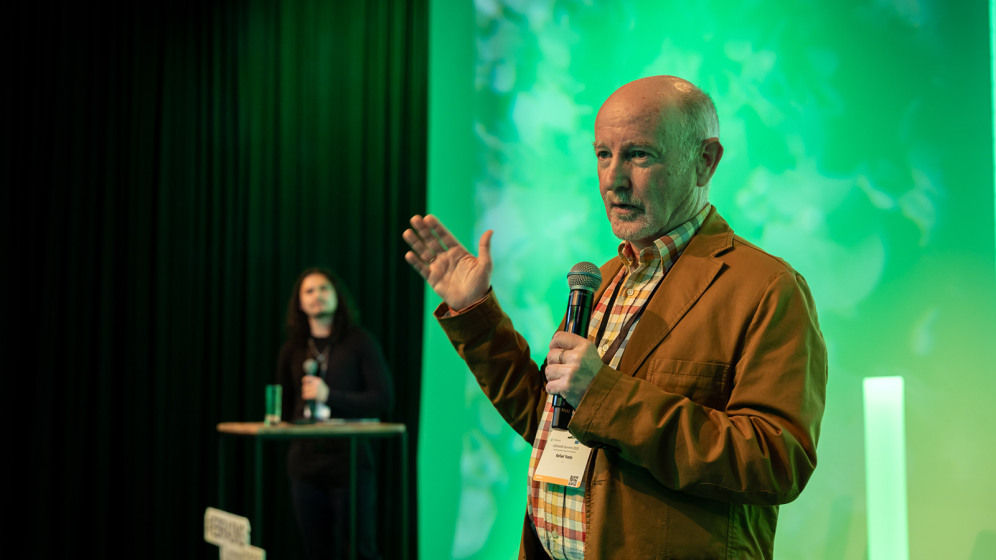 Photo of Rafael Yuste at the EBRAINS Summit 2025