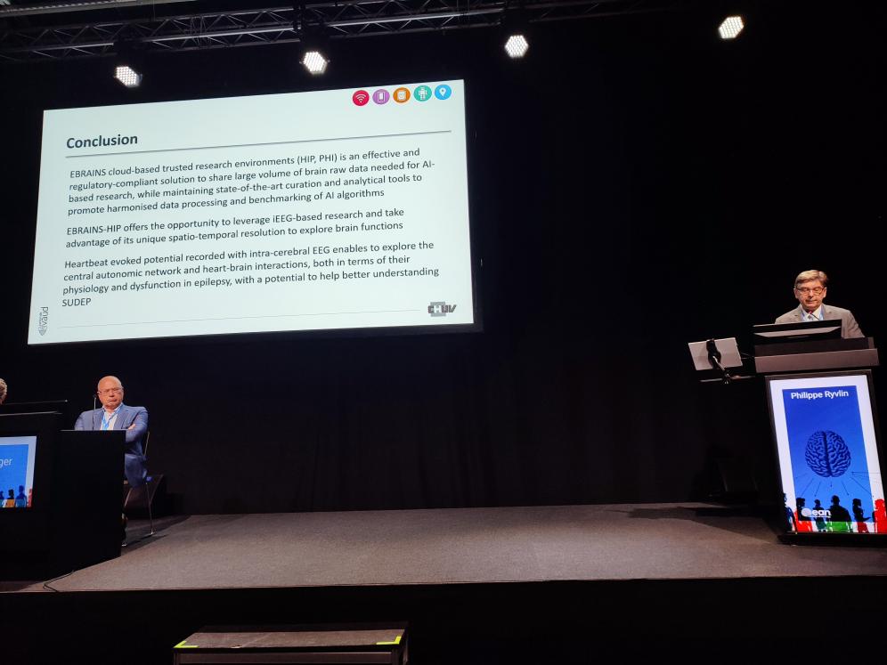Prof. Ryvlin delivered his final remarks on the relevance of the EBRAINS digital infrastructure in medical research